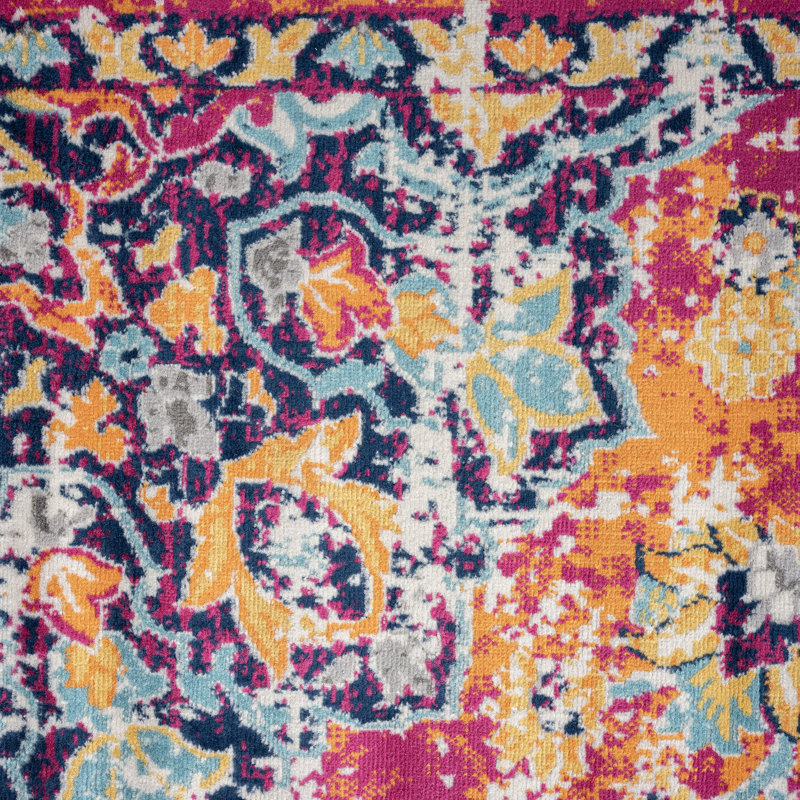 Mistana™ Cambell Performance Pink/Orange/Blue Rug Wayfair